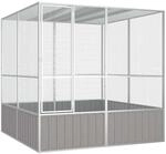 Vidaxl - Vogelk&auml;fig Grau 213,5x217,5x211,5 Cm Verzinkter Stahl