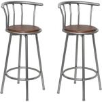 Barhocker 2 Stk. Braun Stahl - Vidaxl