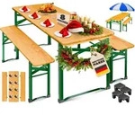 Bierzeltgarnitur 3 Teilig Gartenm&ouml;bel-set Klappbar 170 X 46 X 75cm 2x Bierb&auml;nke 1x