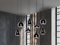 Pendelleuchte Lumina 8 Flammig Glas Chrom Verspiegelt & Rauchglas Optik, B:121cm