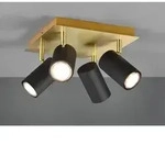 Deckenstrahler Marley Schwarz Gold 4-flammig, Quadrat 24cm