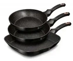 3er-set Granitpfannen Berlingerhaus Black Rose Bh-6156