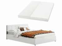 Polsterbett Marbella 140x200 cm mit Matratze, Bettkasten & Lattenrost – Bett aus
