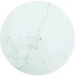 Tischplatte Wei&szlig; &Oslash;90x1 Cm Hartglas In Marmoroptik Vidaxl