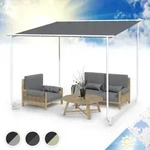 Pergola, Metall Pavillon Mit Polyester Schiebedach Und Bodenrollen, Sonnensegel Mit
