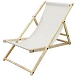 Ecd Germany - Liegestuhl Klappbar Aus Holz - 3 Liegepositionen - Bis 120 Kg - Beige -