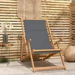 Vidaxl - Strandstuhl Klappbar Massivholz Teak Grau