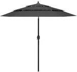 Vidaxl - Sonnenschirm Mit Aluminium-mast 3-lagig Anthrazit 2,5 M