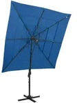 Sonnenschirm Mit Aluminium-mast 4-lagig Azurblau 250x250 Cm - Vidaxl