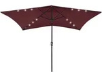 Sonnenschirm Mit Leds Und Stahl-mast Bordeauxrot 2x3 M - Vidaxl