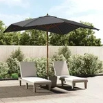Sonnenschirm Mit Holzmast Schwarz 300x300x273 Cm - Vidaxl