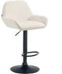 Barhocker Braga Samt Creme Schwarz