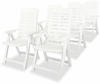 Garten-Liegestühle 6 Stk. Kunststoff Weiß vidaXL796588