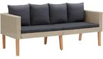 2-sitzer-gartensofa Mit Auflagen Poly Rattan Beige Vidaxl