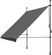 Klemmmarkise 200x130cm Grau Balkonmarkise Sonnenschutz Terrassen&uuml;berdachung