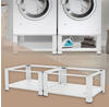 Doppel Waschmaschinen Untergestell, 128x54 cm, Weiß, aus Stahl, bis 150kg,...