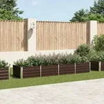 Garten-hochbeet Braun 320 X 80 X 45 Cm Verzinkter Stahl Vidaxl