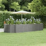 Hochbeet Grau 367x140x68 Cm Verzinkter Stahl Vidaxl