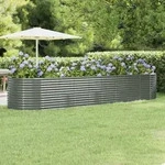 Hochbeet Verzinkter Stahl 396x100x68 Cm Grau Vidaxl