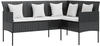 Sofa in L-Form mit Kissen Poly Rattan Schwarz vidaXL280261