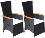 Vidaxl - Garten-liegest&uuml;hle 2 Stk. Mit Auflagen Poly Rattan Schwarz