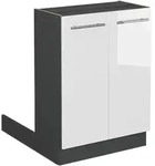 K&uuml;cheninsel Fame-line, Wei&szlig; Hochglanz, 60 Cm Ohne Arbeitsplatte, Vicco