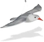 Relaxdays - Vogelschreck M&ouml;we, Fliegend, Zum Aufh&auml;ngen, Dekofigur, Taubenschreck