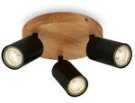 Deckenlampe Deckenleuchte Vintage Industrial 3xgu10 9w Schwarz Holz Briloner