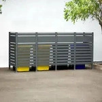 Westmann - M&uuml;lltonnenverkleidung Planum 4er Box, Anthrazit, 80 X 320 X 150 Cm (b X T