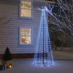 Vidaxl Led-weihnachtsbaum Kegelform Blau 310 Leds 100x300 Cm