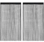 Vidaxl String Curtains 2 Pcs 100x250 Cm Black
