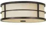 Elstead Fusion - 3 Light Flush Mount Deckenleuchte Bronze, E27