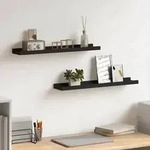 Bilderleisten 2 Stk. Schwarz 60x9x3 Cm Mdf Vidaxl