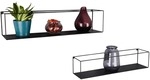 Mirrors And More - Gro&szlig;e Wandregale - 2er Set Tinka Aus Metall In Schwarz 60cm &