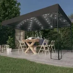 Pavillon Mit Led-lichterkette 3x4 M Anthrazit