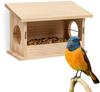 Mangeoire pour oiseaux en bois naturel non traité Cordon de suspension Prêt à