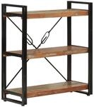 B&uuml;cherregal 3 F&auml;cher 77x30x80cm Recyceltes Massivholz Und Eisen Vidaxl