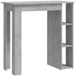 Bartisch Mit Regal Betongrau 102x50x103,5 Cm Holzwerkstoff Vidaxl