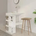Bartisch Mit Regal Hochglanz-wei&szlig; 100x50x101,5 Cm - Vidaxl