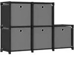 W&uuml;rfelregal Mit 5 Boxen Schwarz 103x30x72,5 Cm Stoff Vidaxl