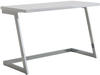 Schreibtisch 120x55x76 cm Hochglanz Weiß / Silber PC-Tisch mit Metallbeine, Design