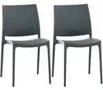 2er Set St&uuml;hle Maya Dunkelgrau