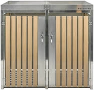Westmann Edelstahl M&uuml;lltonnenbox F&uuml;r 2 M&uuml;lltonnen 240 Liter Silber ...
