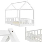 Kinderbett Marli 90 X 200 Cm Mit Rausfallschutz, Lattenrost Und Dach - Massivholz