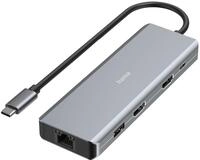 Hama Usb-hub 200142 Hama Sortiment Usb-c-hub 9 Ports Grau