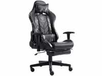Trisens - Gaming Stuhl mit Fußstütze und ergonomsichen 4D-Armlehnen gaming chair in