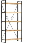 B&uuml;cherregal 5 F&auml;cher 90 X 30 X 180 Cm Massivholz Akazie Vidaxl