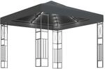 Vidaxl Gazebo With Led String Lights 3x3 M Anthracite Fabric