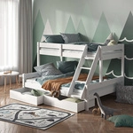 Vitalispa - Etagenbett Everest, Wei&szlig;, 140x200 / 90x200 Cm Mit Schubladen