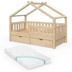 Vitalispa - Hausbett Design, Braun, 80x160 Cm Mit 2 Schubladen Und Matratze